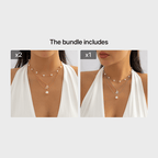 Gorgeous 3-Piece Butterfly Pearl Necklace Set - Choker Chain & Double Necklace - Perfect for Any Occasion!