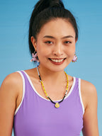 LB Hand-Crocheted 'Smiling Face' Pearl Necklace LOJL47