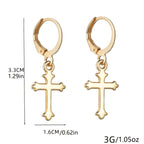 Vintage Chic Metal Cross Ear Buckle Earrings For Women Girls Gift 1Pair
