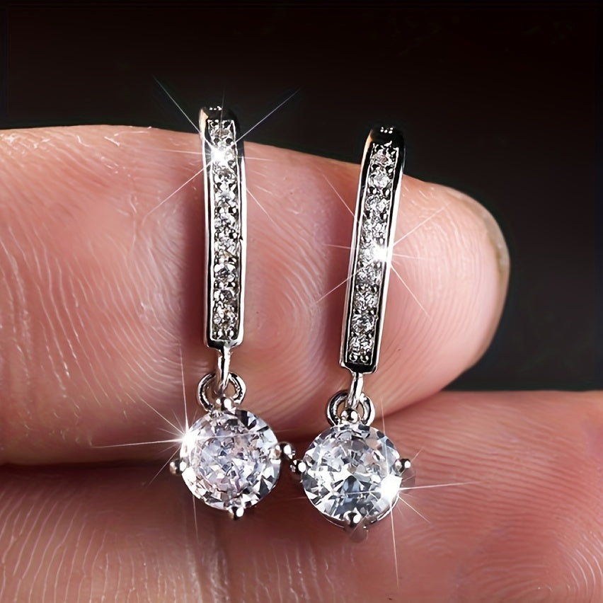 Elevate Your Style with Our Elegant Crystal Drop Dangle Hoop Earrings