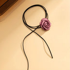 Vintage French Elegant Fabric Flower Charm Necklace Party Accessories Gift Phantom Flower Chocker
