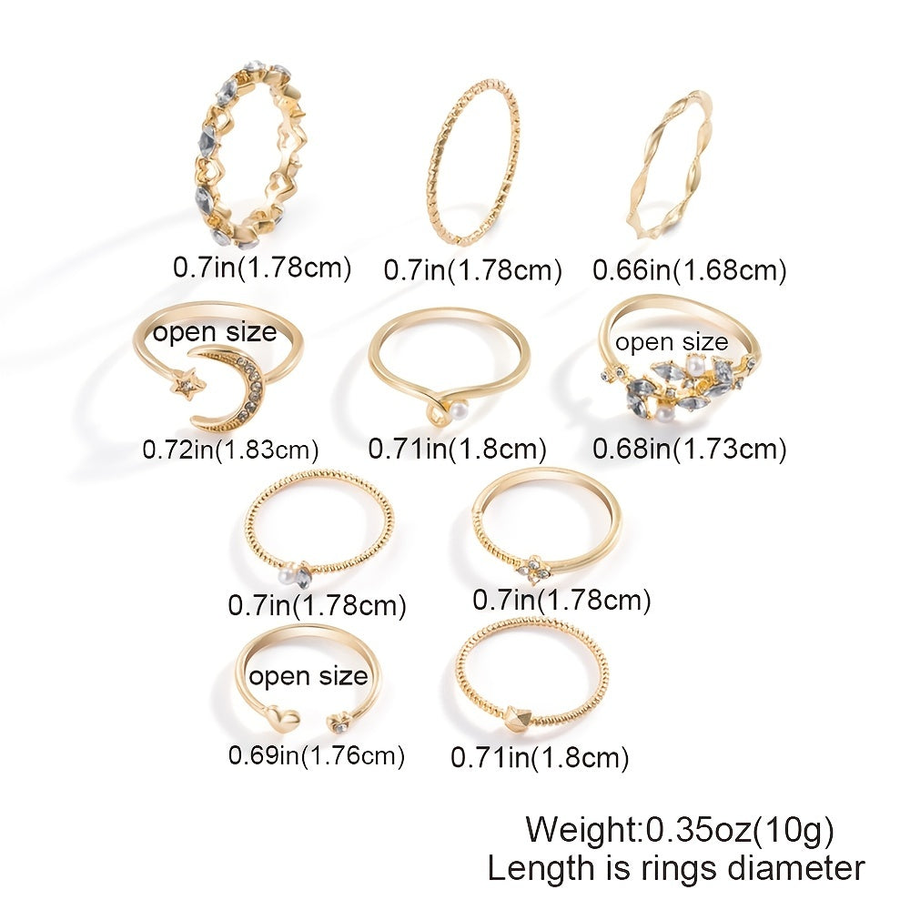 Hot Selling Metal Hollow Round Opening Rings Set