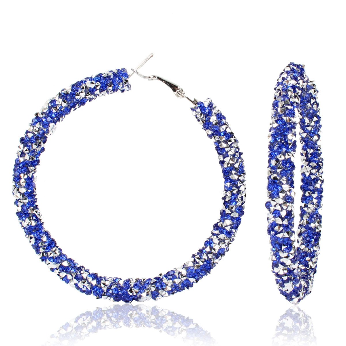 Sparkling Personality Alloy Rhinestone Hoop Earrings for Women - Perfect for Holiday Parties and Vacations
