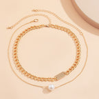 Gorgeous 2pcs Faux Pearl Decor Necklace - Add Some Sparkle to Your Look!