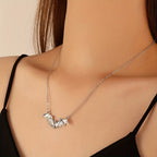 Halloween Gothic Style Black Bat Personality Hip Hop Necklace, Holiday Party Cosplay Jewelry Gift