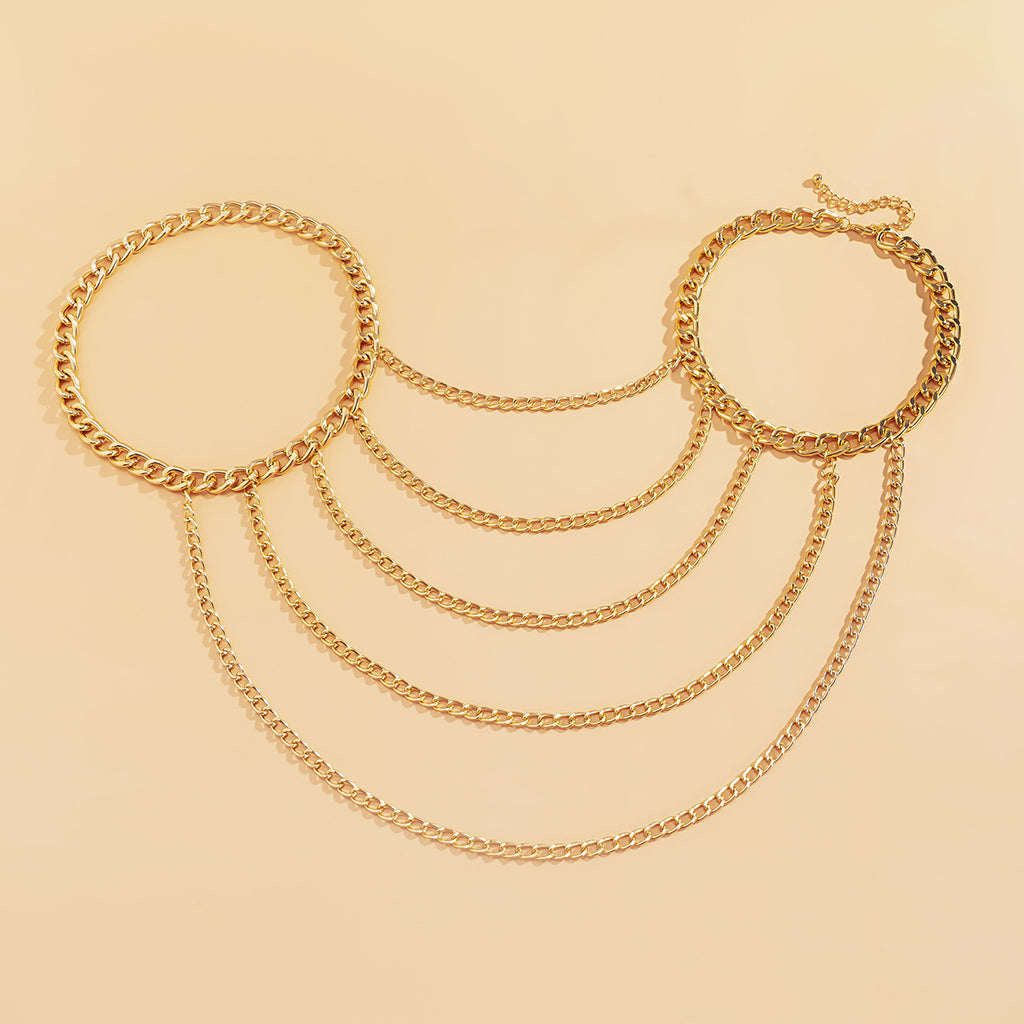 Punk-ify Your Look with This Stylish Multi-Layer Body Chain!