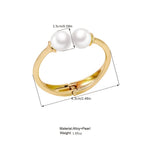 Make a Statement with our Exaggerated Alloy Open Bangle Bracelet Adorned with Large Faux Pearls