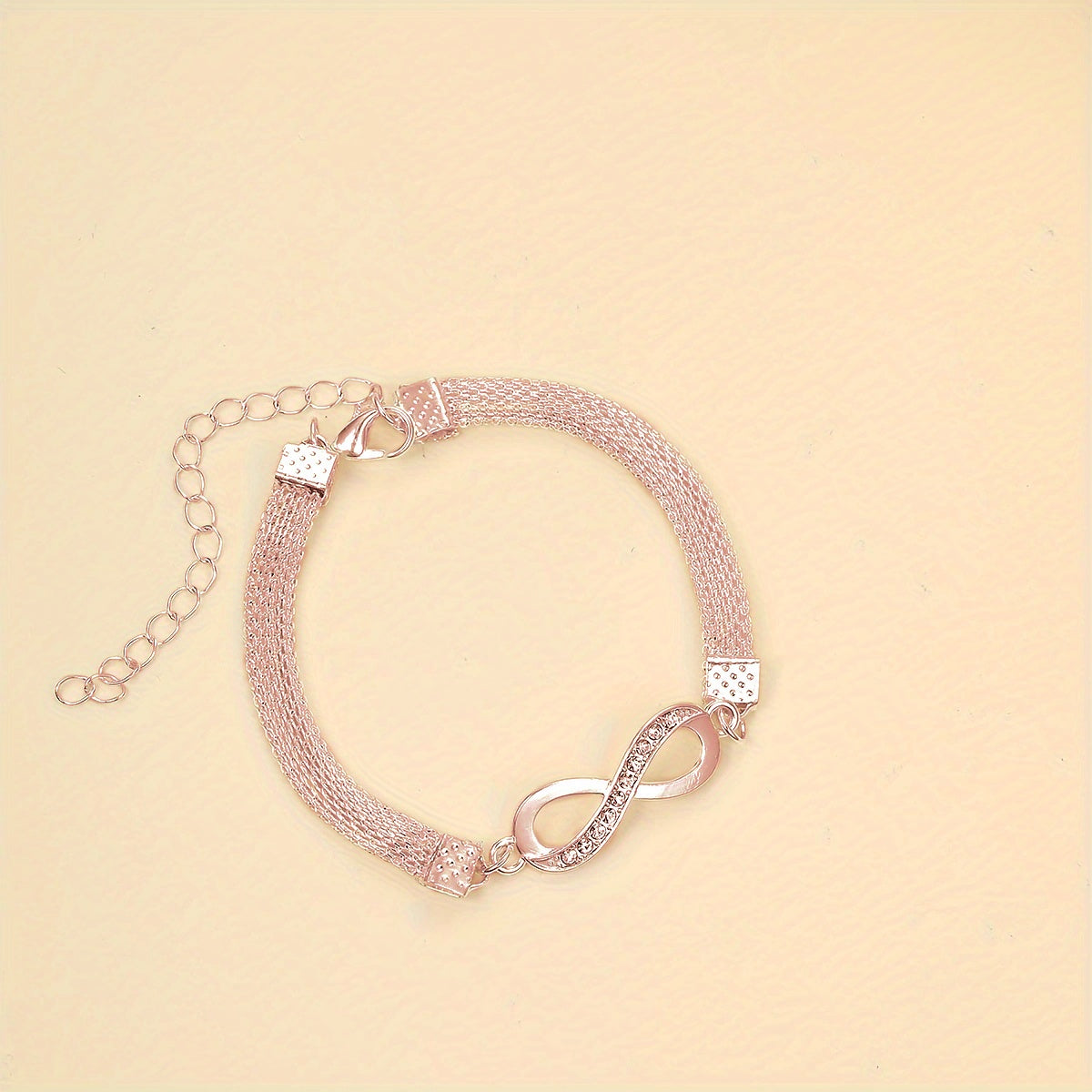 8-character Simple Style Anklet Inlaid Shiny Zircon Elegant Zinc Alloy Ankle Bracelet