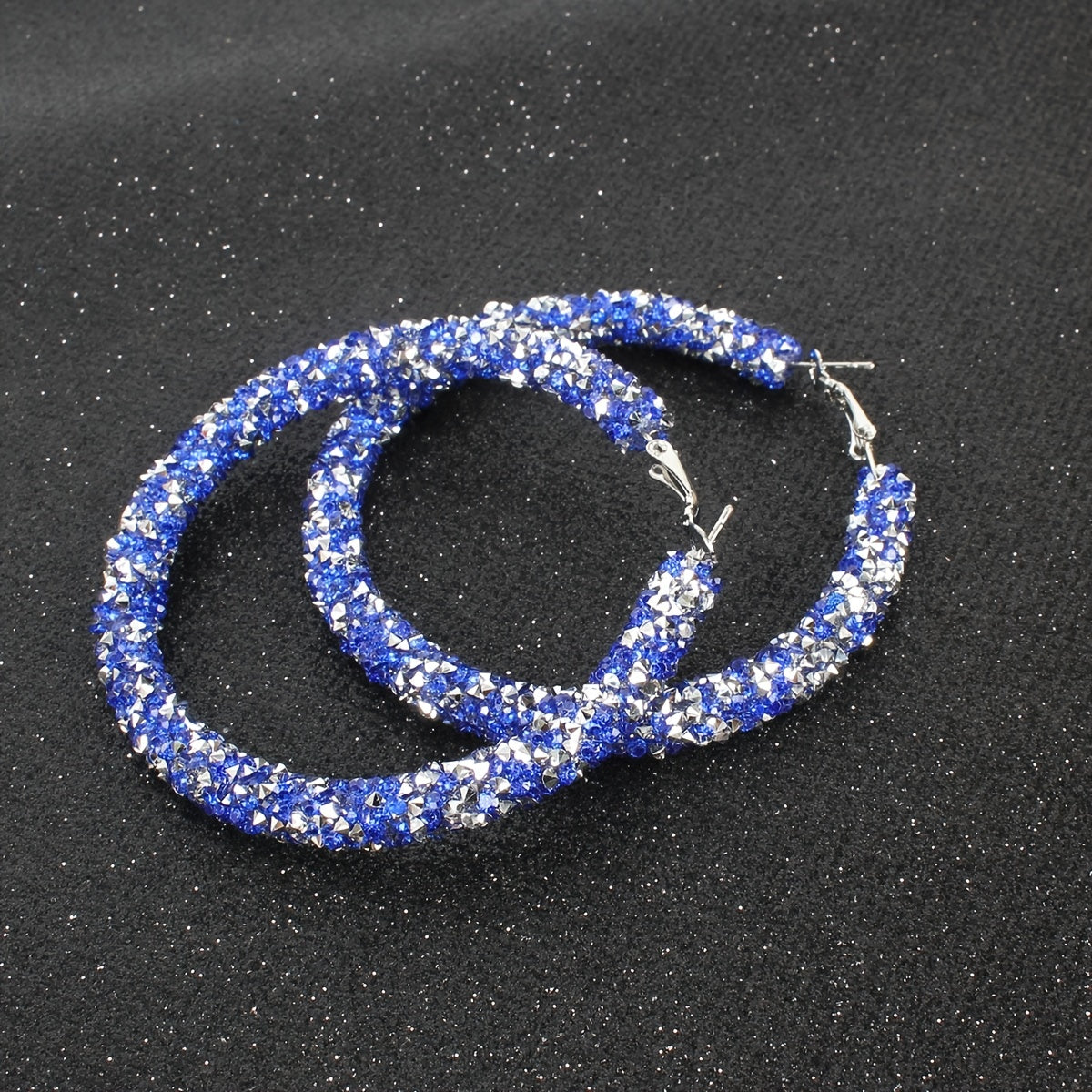 Sparkling Personality Alloy Rhinestone Hoop Earrings for Women - Perfect for Holiday Parties and Vacations
