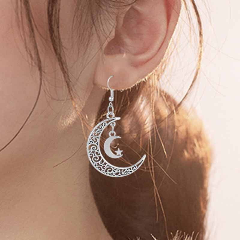Fashion Earrings Hollow Star Moon Earrings Women's Earrings