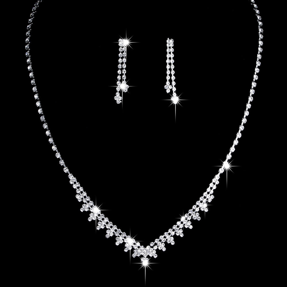 Elegant Crystal Bridal Necklace and Earrings Set for Women and Girls - Perfect Wedding Jewelry for a Glamorous Look