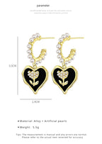 FN Tulip Love Artificial Pearl 925 Silver Needle Earrings LOJS123