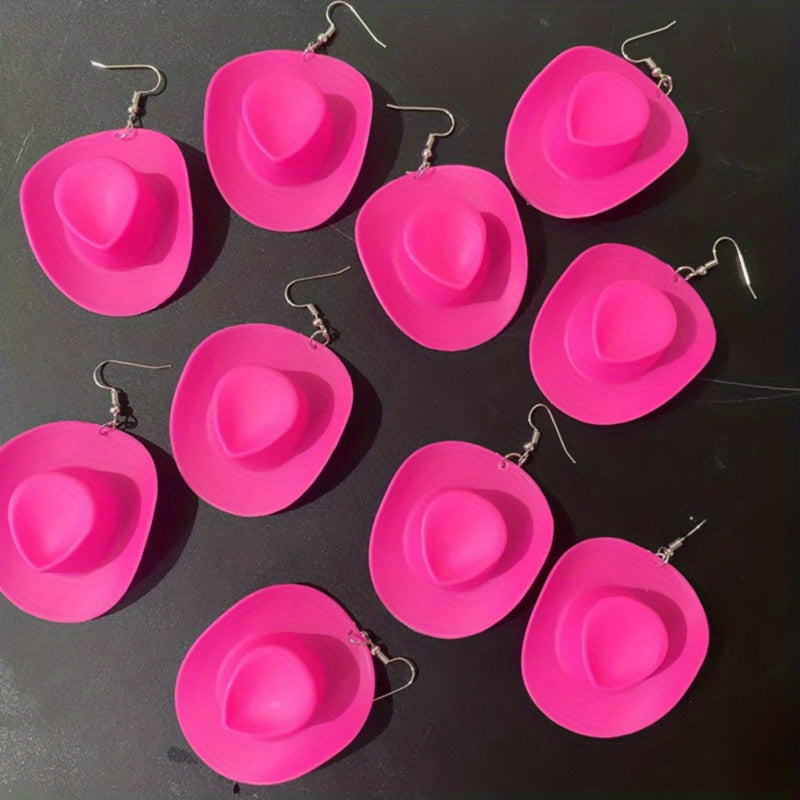 1Pair Creative Disco Cowboy Hat Earrings Funny Party Accessories Novel Jewelry Gifts For Girls