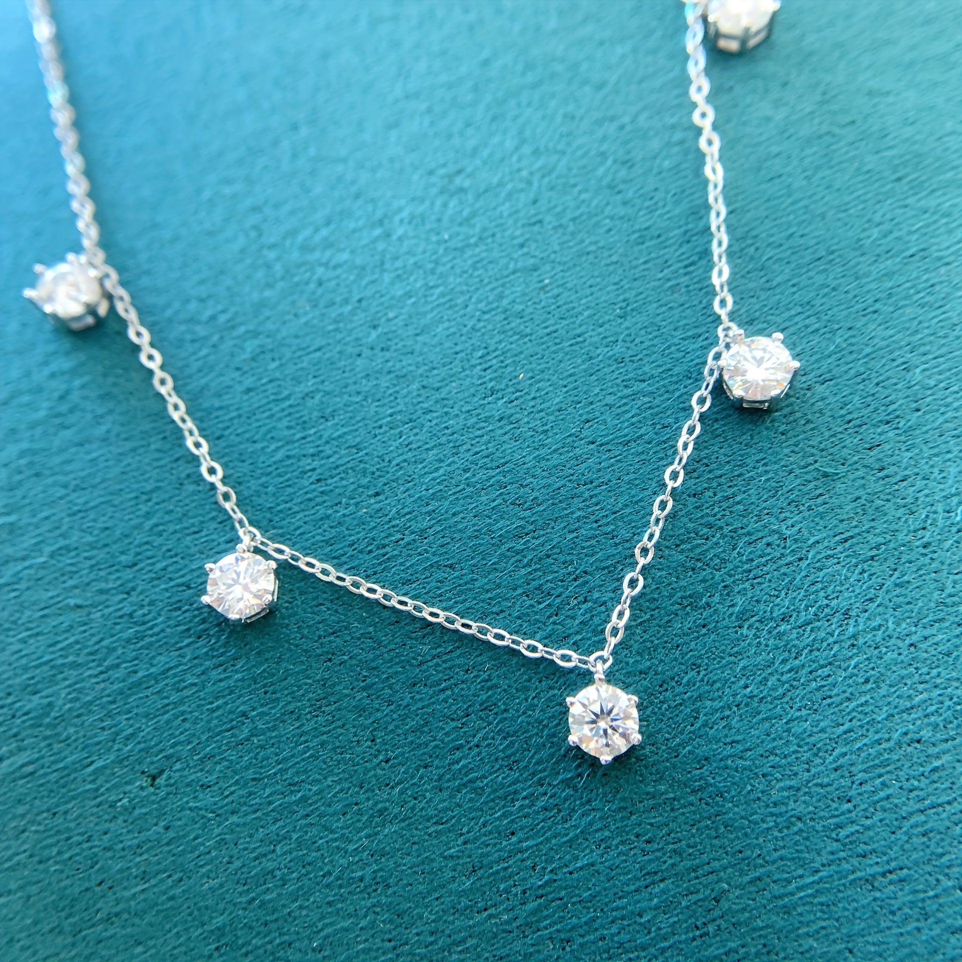 Starry Luxury Necklace - 925 Sterling Silver Moissanite Clavicle Chain for Women, Perfect Gift for Birthday, Anniversary, Proposal, Engagement, and Wedding