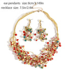 3/4pcs Earrings Bracelet Necklace Traditional Jewelry Set Multi Sets To Choose Exaggerated Party Accessories Perfect Chrismas / Halloween Decor