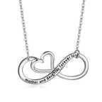 Simple Daily MOM Full White Zircon Heart Necklace Mother's Day Valentine's Day Birthday Gift