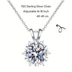 3 CARAT Round Moissanite Snowflakes Necklace Pendant Romantic Moissanite Neck Jewelry 18K Gold Plated 925 Silver Gift
