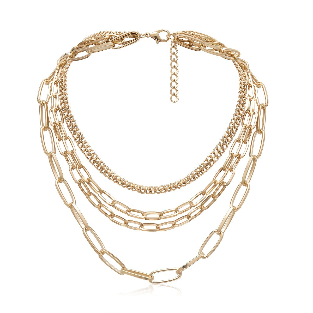 Vintage-Inspired Layered Necklace - Simple Metal Chain Bone Chain Jewelry for Women