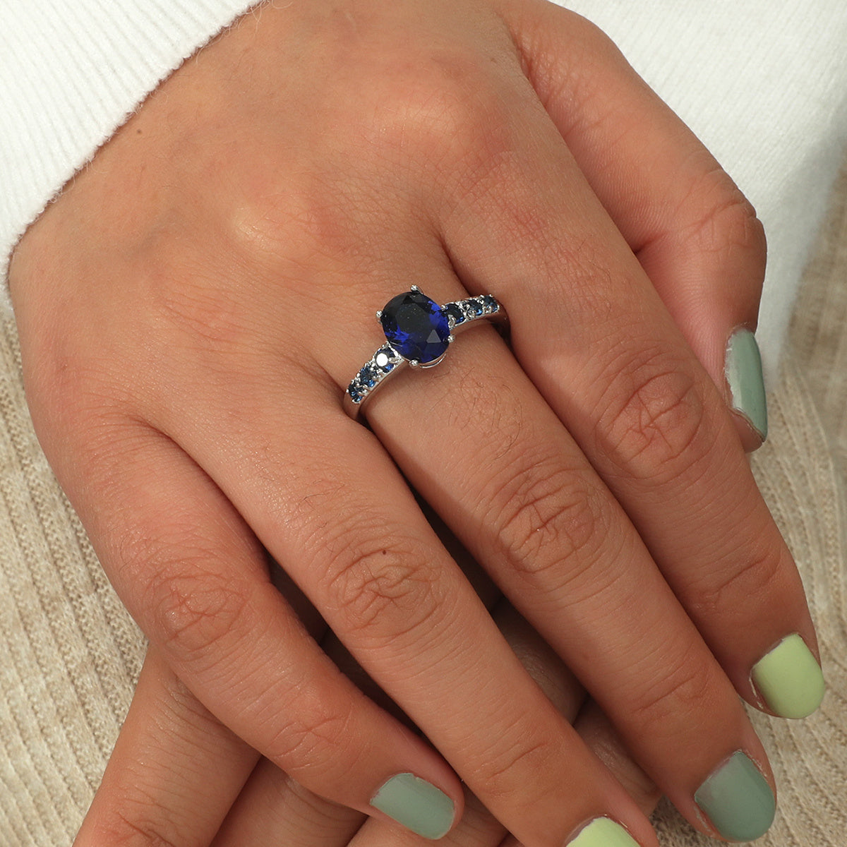 Sapphire Glass Circle Wedding Ring