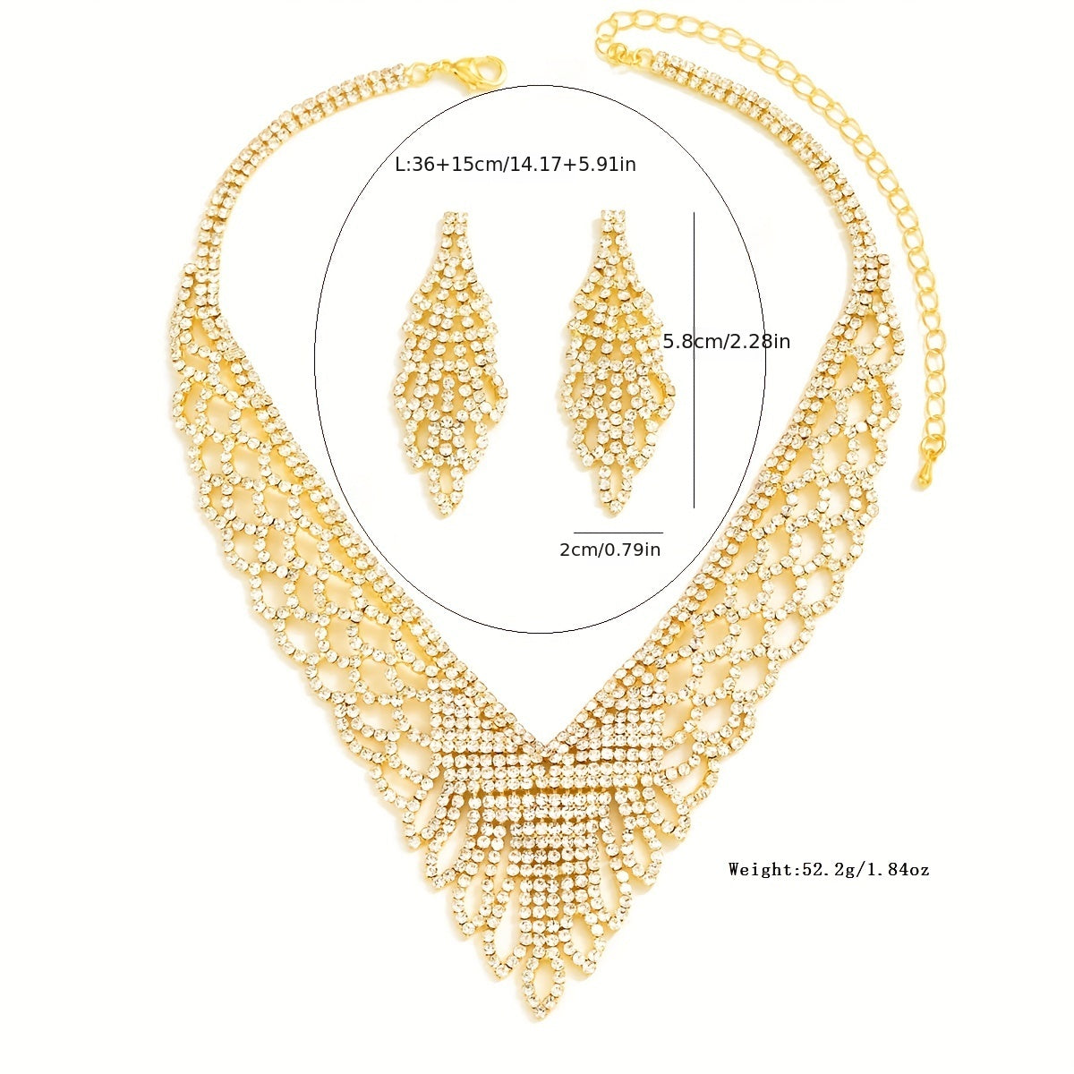 Elegant Wedding Jewelry Set with Sparkling Pendant Necklace and Dazzling Drop Earrings - Perfect Bridal Accessories for Your Special Day