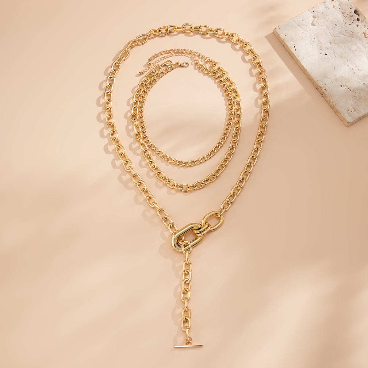 3-Pack of Vintage Fashion O-Chain Necklaces - Perfect Gift for Your Friends!