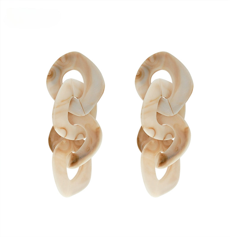 FN Acetate Acrylic Irregular Chain Earrings  LOJS128