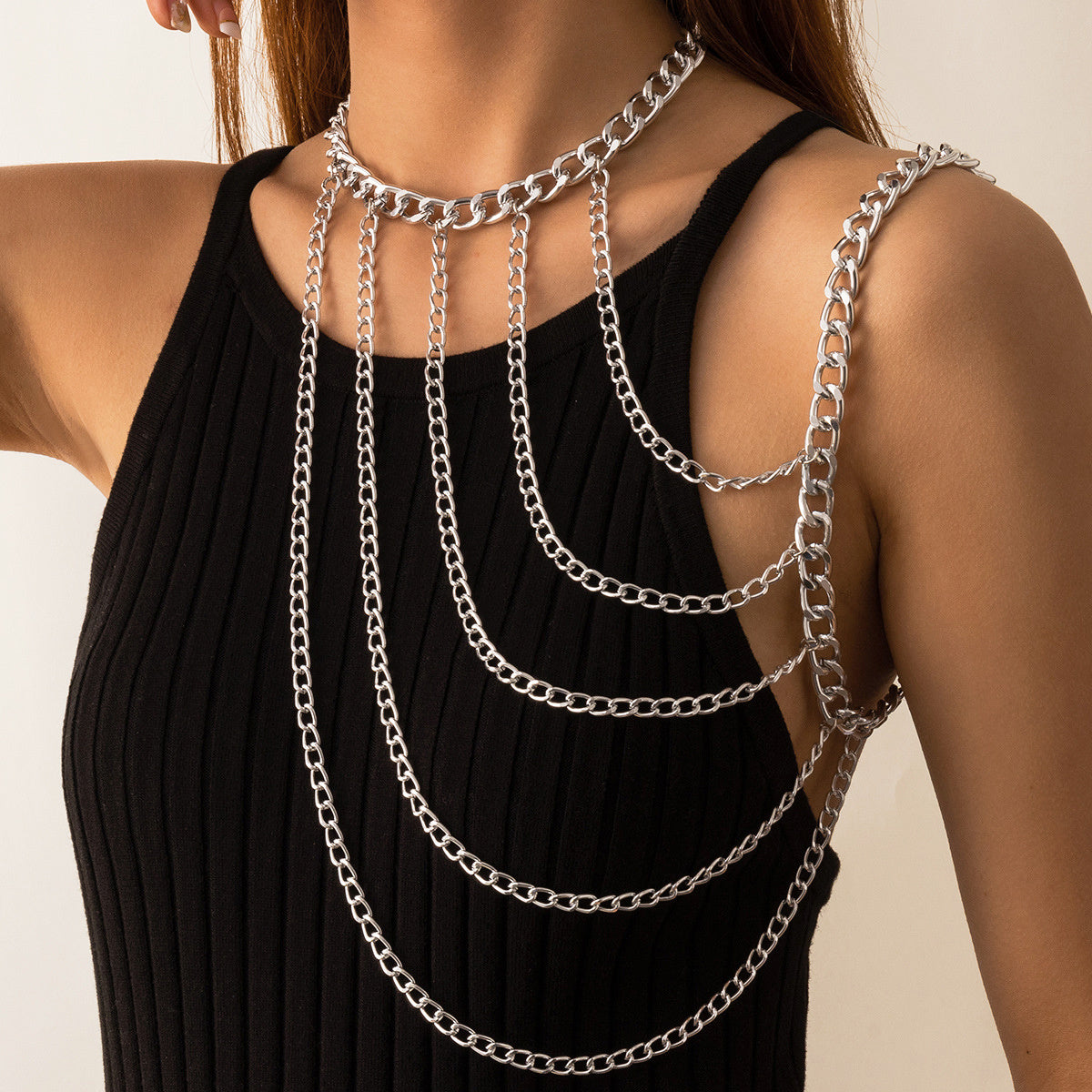 Punk-ify Your Look with This Stylish Multi-Layer Body Chain!