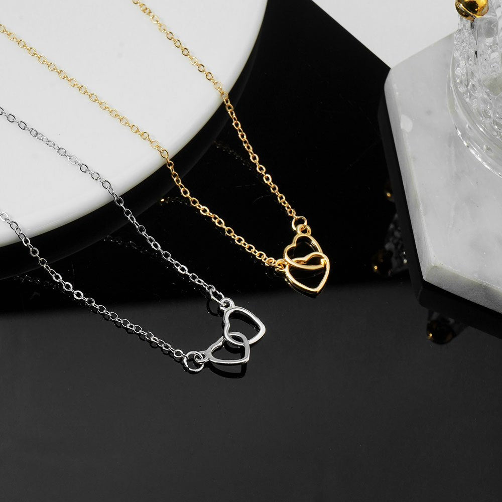 Double Heart Pendant Necklace