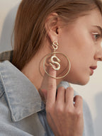 FN 925 Silver Needle Snake Ring Earrings LOJS119