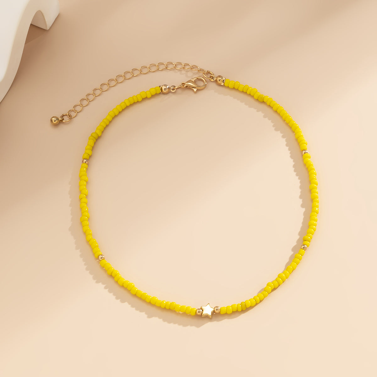 Simple Handmade Beaded Necklace Vintage Colorful Star Necklace 1pc Holiday Style