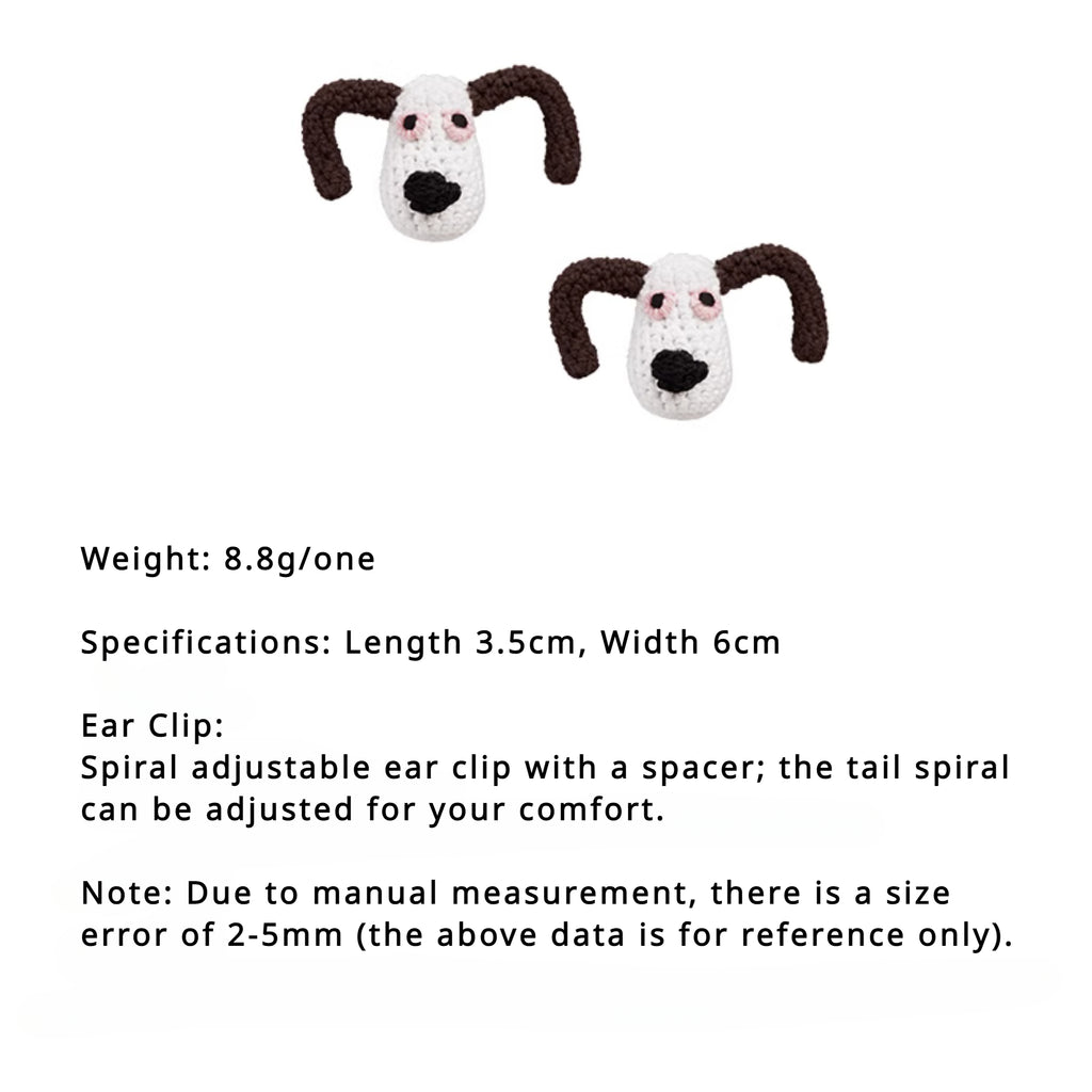 LB Hand Crochet "Dog" Cute Stud Earrings LOJL109