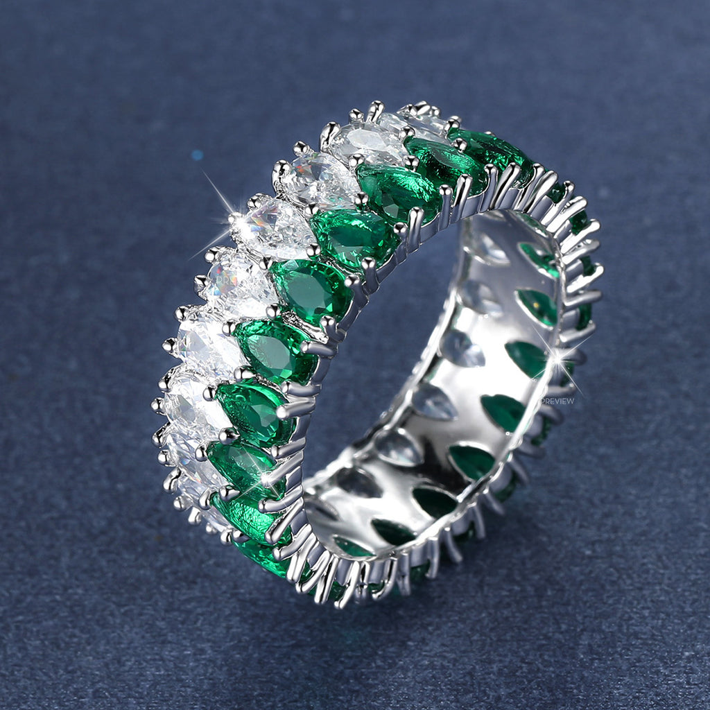 Sparkle with Love: 3A Zircon Double-Row Water Drop Ring - Perfect for Weddings & Valentine's Day!