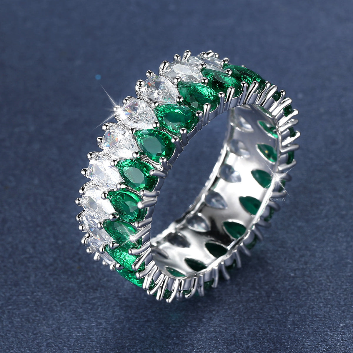 Sparkle with Love: 3A Zircon Double-Row Water Drop Ring - Perfect for Weddings & Valentine's Day!