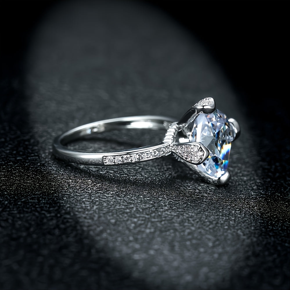 Stunning Square Silver Wedding Ring