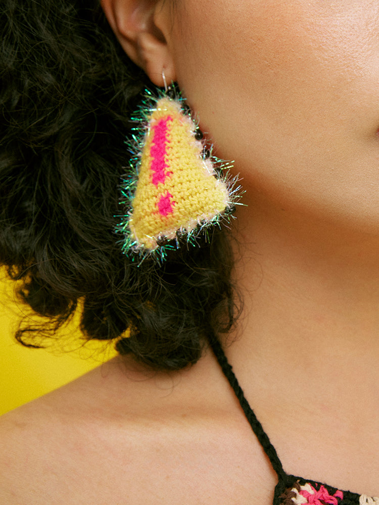 LB Geometric Triangle Ear Clip Earrings LOJL23