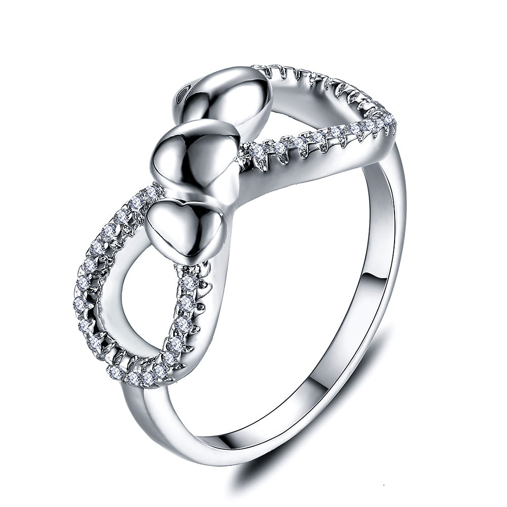 1pc Fashion Infinity Ring Infinity Sign Mixed With Heart To Heart For Female