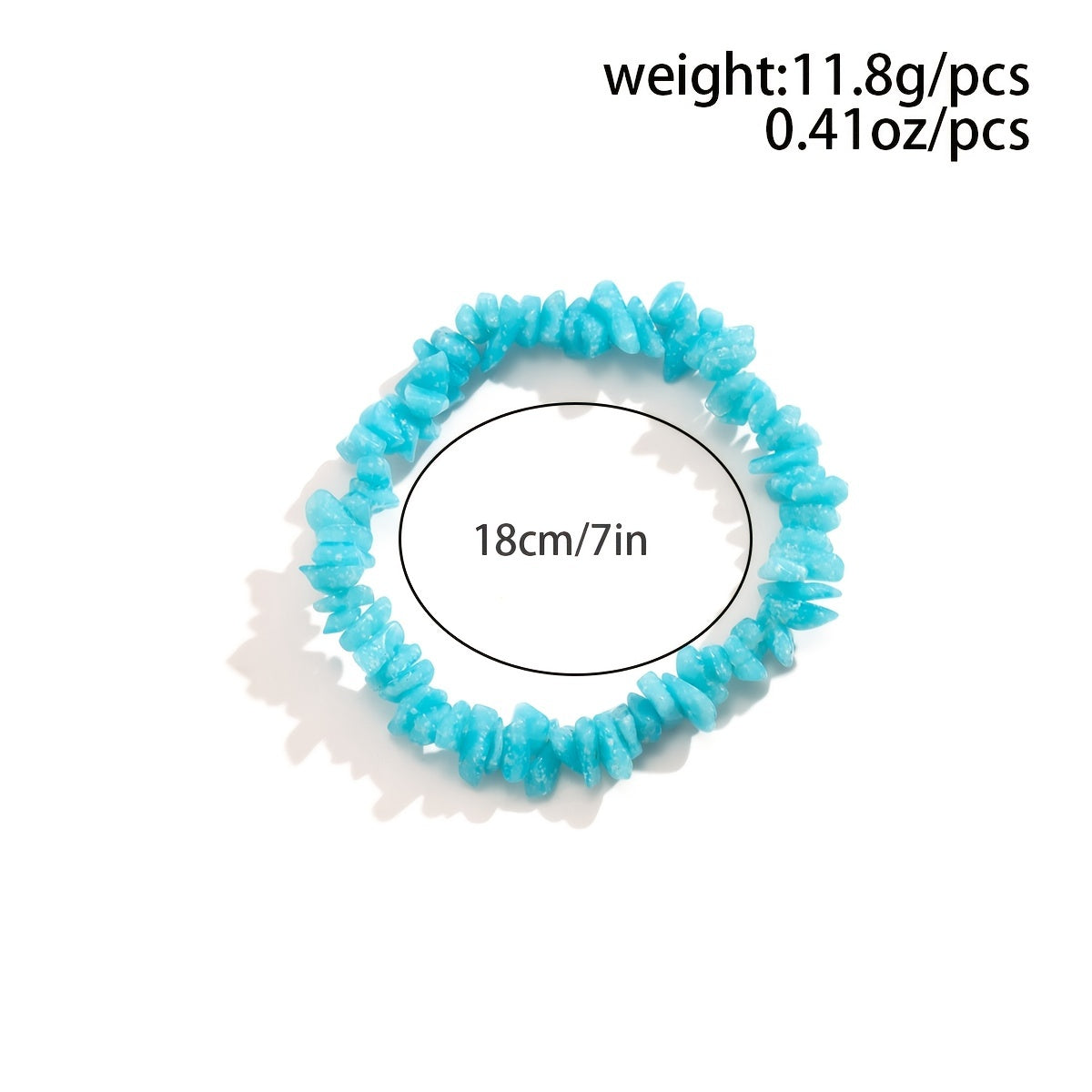 Stone Beaded Bracelet - Stretchable and Chunky Jewelry