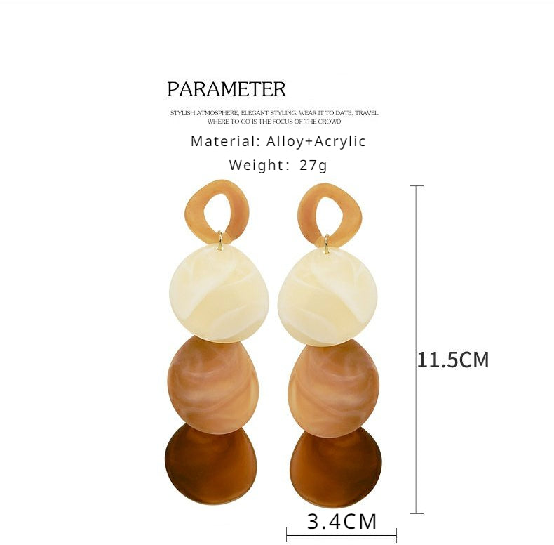 FN Exaggerated Acrylic Oval Ball Earrings LOJS132