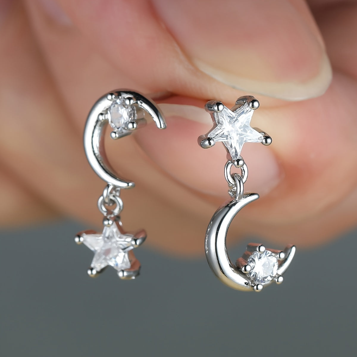 Gorgeous Star Moon Zircon Earrings - Perfect Gift for the Special Female in Your Life!