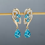 Romantic Crystal Dangle Earrings Water Cut Zircon Women Birthstone Party Earrings Jewelry Gifts