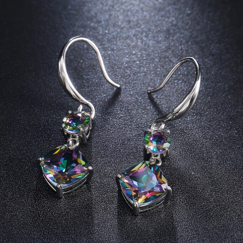 Sparkly Colored Zircon Lady Earrings Long And Stylish For Gifting To A Girlfriend/wife/mother