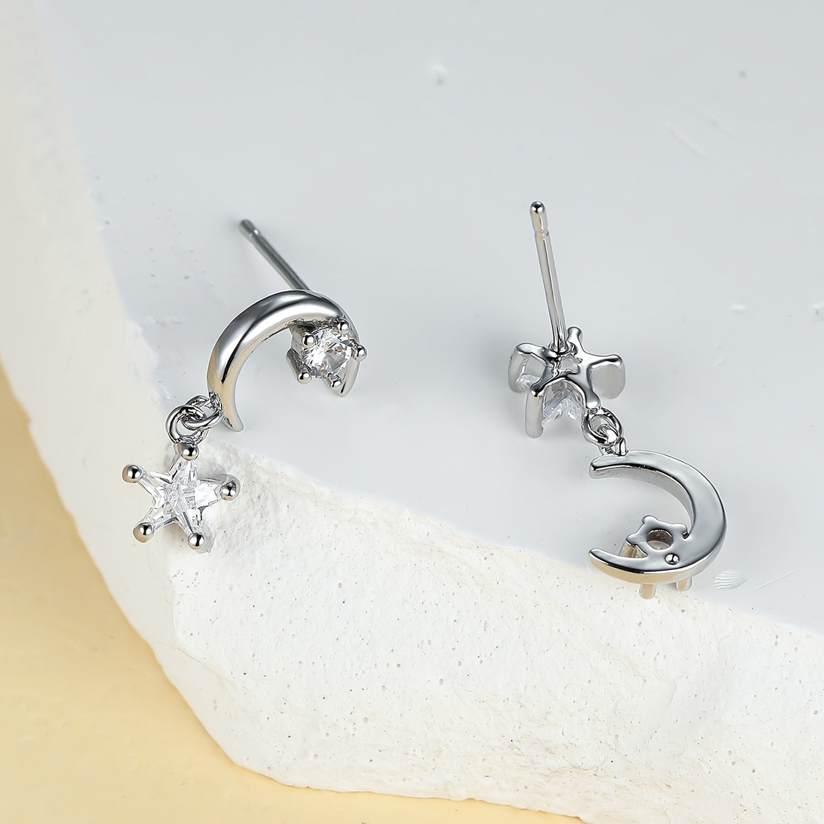 Gorgeous Star Moon Zircon Earrings - Perfect Gift for the Special Female in Your Life!