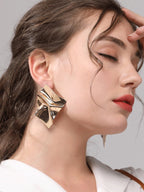 FN 925 Silver Needle Metal Beach Geometric Earrings LOJS114