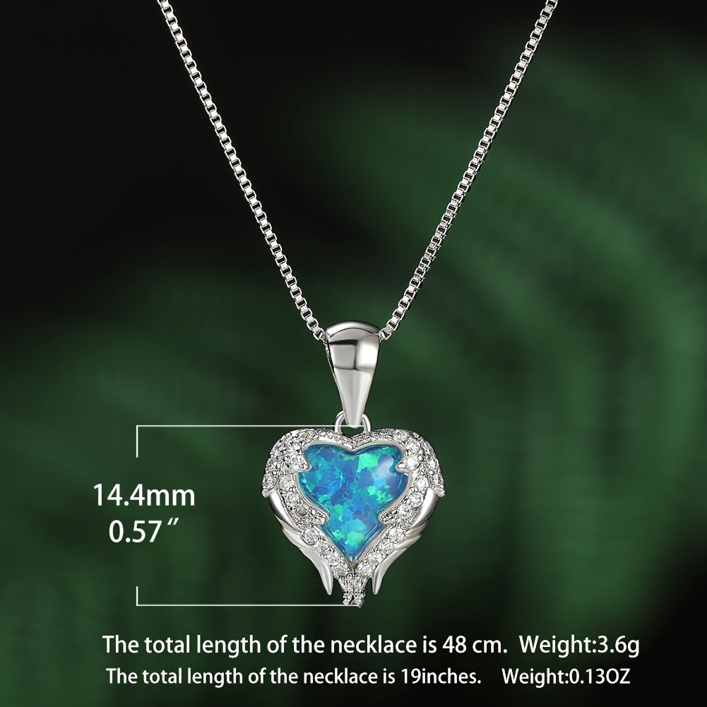 Angel Wing Love Heart Necklace Jewelry Gifts For Her On Christmas, Valentine's/Mother's Day, Anniversary, Birthday Gifts For Women Girls Wife Girlfriend