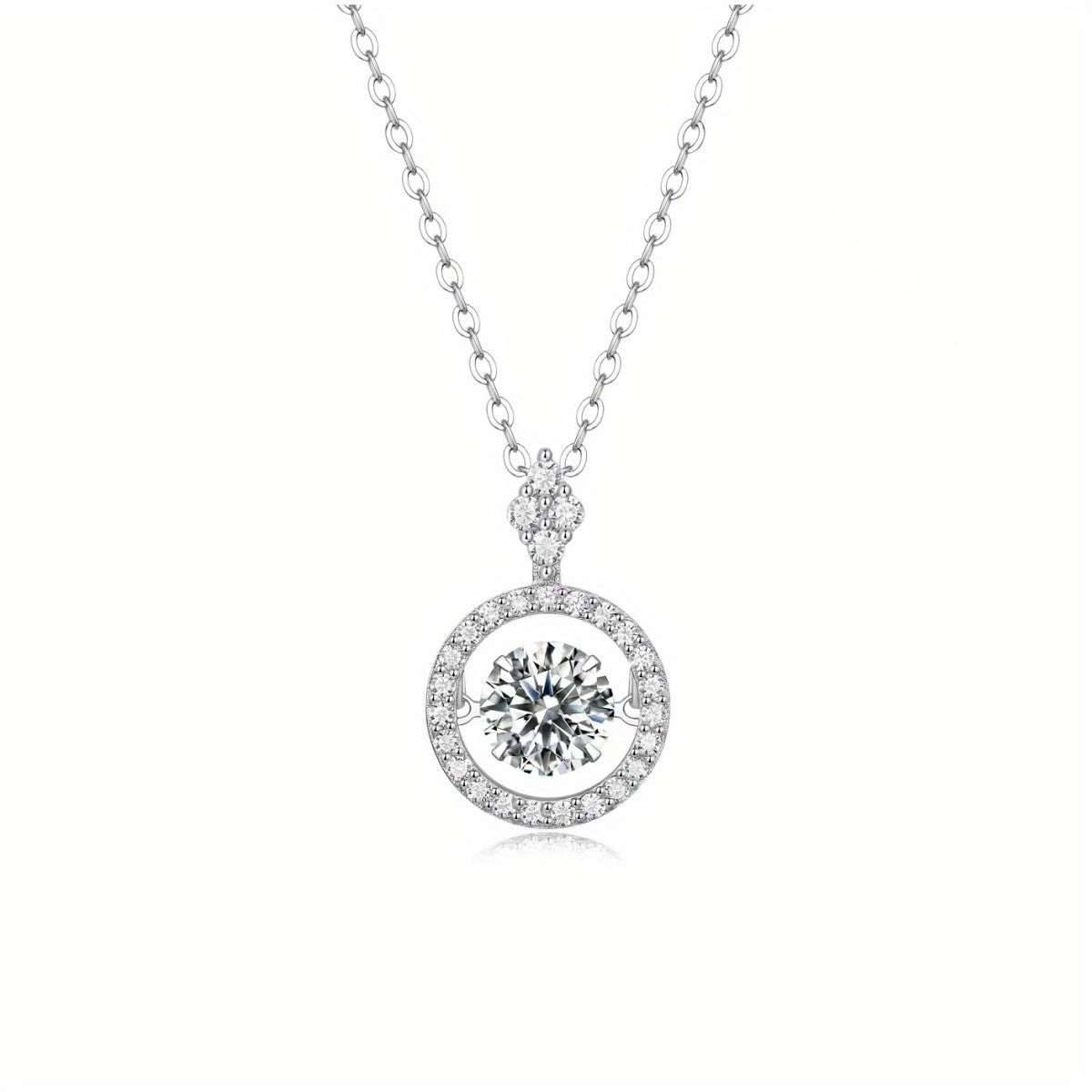 Adjustable Moissanite Pendant Necklace - Stunning 925 Silver Jewelry for Women & Girls - Perfect Gift for Valentine's Day, Mother's Day, Thanksgiving, Anniversary, or Birthday