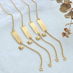 Square Pendant Titanium Steel 18K Gold Plated