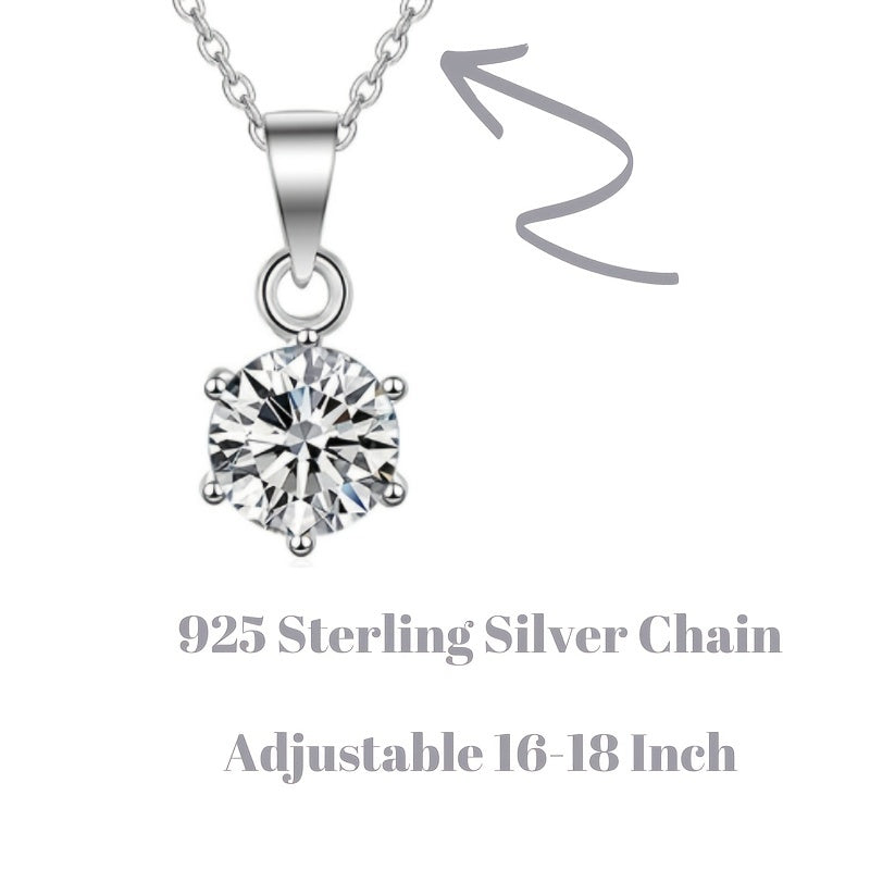 Stunning 1-5 CT Moissanite Necklace in 925 Sterling Silver - Perfect Wedding Jewelry Gift for Women