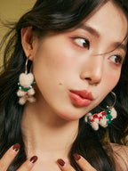 LB Hand Crochet "Companion Cat" Cute Earrings Christmas LOJL88