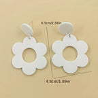 Hollow Flower Design Dangle Earrings Elegant Sexy Style Acrylic Jewelry Delicate Female Gift