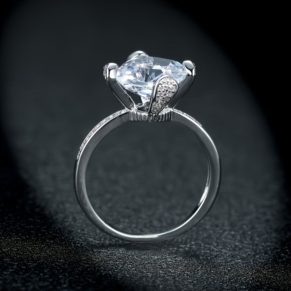 Stunning Square Silver Wedding Ring
